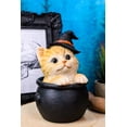 thumbnail image 6 of Ebros Witching Hour Halloween Tabby Cat With Witch Hat In Black Cauldron Statue, 6 of 6