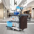 thumbnail image 5 of Commercial 3-Shelf Janitorial Cart with 2 Cabinets,Cleaning Cart on Wheels with Cover, Shelves & Oxford Storage Bag, 5 of 7