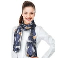 thumbnail image 2 of CBC Crown Women's Playful Cat Pattern 13" x 60" Silk Feeling Scarf, 2 of 4