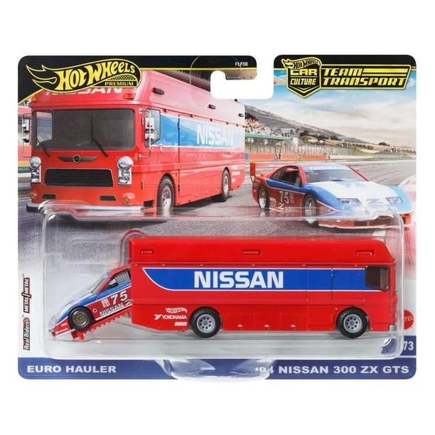 Toy Hot Wheels Team Transport Nissan Euro Hauler con 300 ZX GTS del 94 a escala 1:64