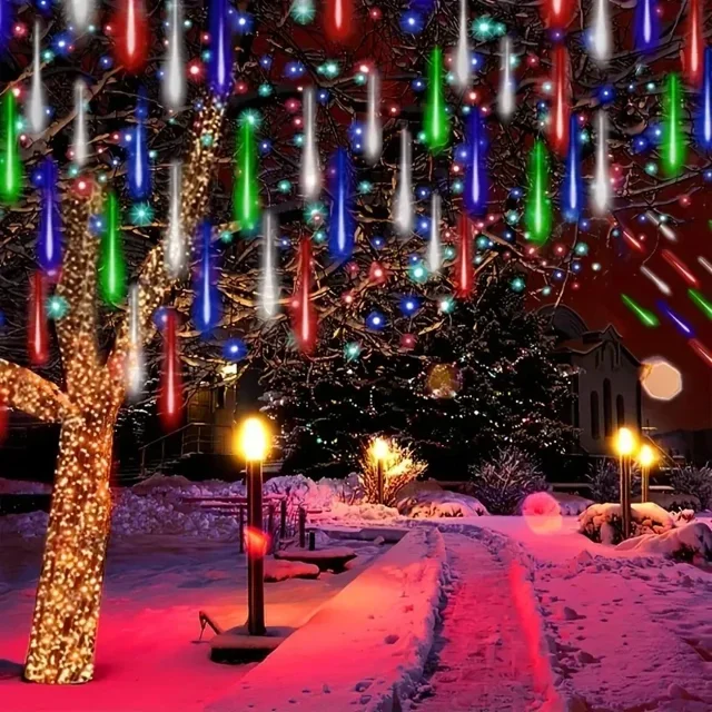 32/24/16/8 Tubes Christmas Meteor Shower LED String Lights Holiday Lighting Garden Party Decorations Rain Drop Falling Decor