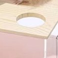 thumbnail image 2 of Hamster Sand Bath Shower Box Transparent Hamster Sand Bath Shower Room for Small Animals Accessories Large Square Solid Wood Model, 2 of 5