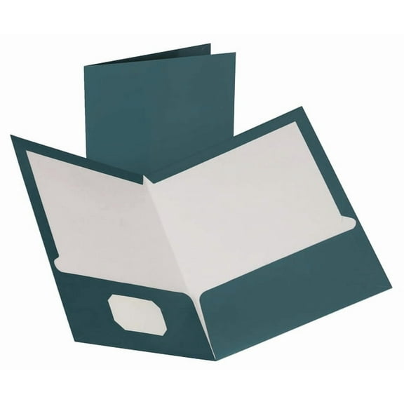 Two-Pocket Laminated Folder, 100-Sheet Capacity, 11 X 8.5, Metallic Teal, 25/box | Bundle of 5