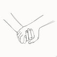 thumbnail image 2 of Line and Brush 26x26 Black Ornate Wood Framed with Double Matting Museum Art Print Titled - Holding Hands 2, 2 of 4