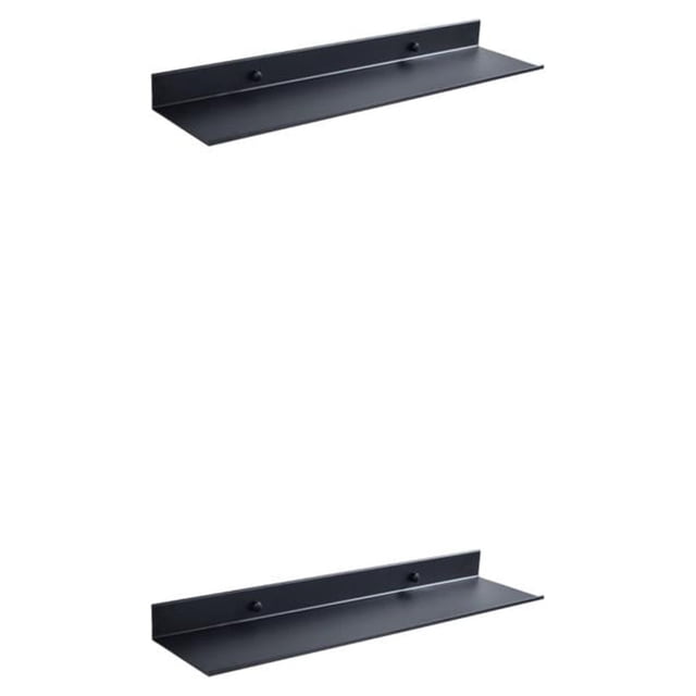 Cateissary Estante de Metal para pared, estante de almacenamiento para ahorro de espacio de baño negro, estantes de esquina para espejo, soporte 50cm 2piezas