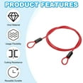 thumbnail image 4 of Uxcell Vinyl Coated Stainless Steel Cable with Loops, Flexible Wire Rope Security Chain Lanyard Lock for Outdoor Lighting Red 3/16"x7 ft, 4 of 7