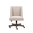 thumbnail image 4 of Linon Chaise de Bureau Pivotante Rembourrée Base en Bois Gris Lavé en Lin Naturel, 4 of 16