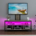 thumbnail image 5 of Dextrus Height Adjustable TV Stand Mount, Entertainment Center with Power Outlet and LED Lights, for TVs up to 70 Inches, 5 of 8
