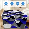 thumbnail image 4 of Blue Stripe Cooling Blanket,Lightweight Breathable Summer Throw Blanket with Double Sided Cold Effect,Ombre Grey Moire Geometric Modern Abstract Picnic Blankets Bed Sheet for Hot Sleepers 60"x80", 4 of 8