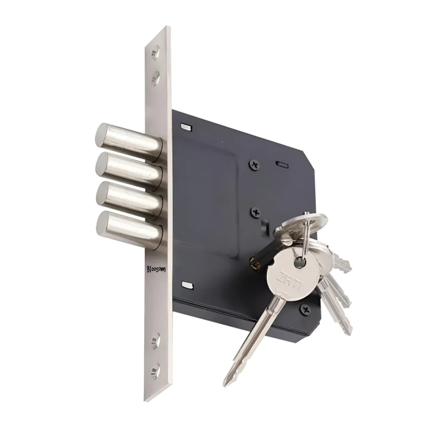 Cerradura De Llave Bloosom Cruzada Con Pernos De Cuatro Cilindros Plateado