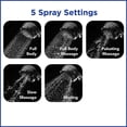 thumbnail image 4 of Waterpik PowerSpray 5-Spray 1.8 GPM Handheld Shower, Brushed Nickel, 4 of 9