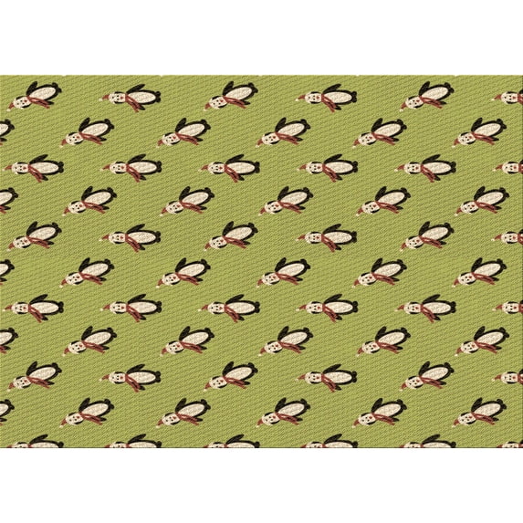 Ahgly Company Machine Washable Indoor Rectangle Transitional Dark Yellow Green Area Rugs, 2' x 4'