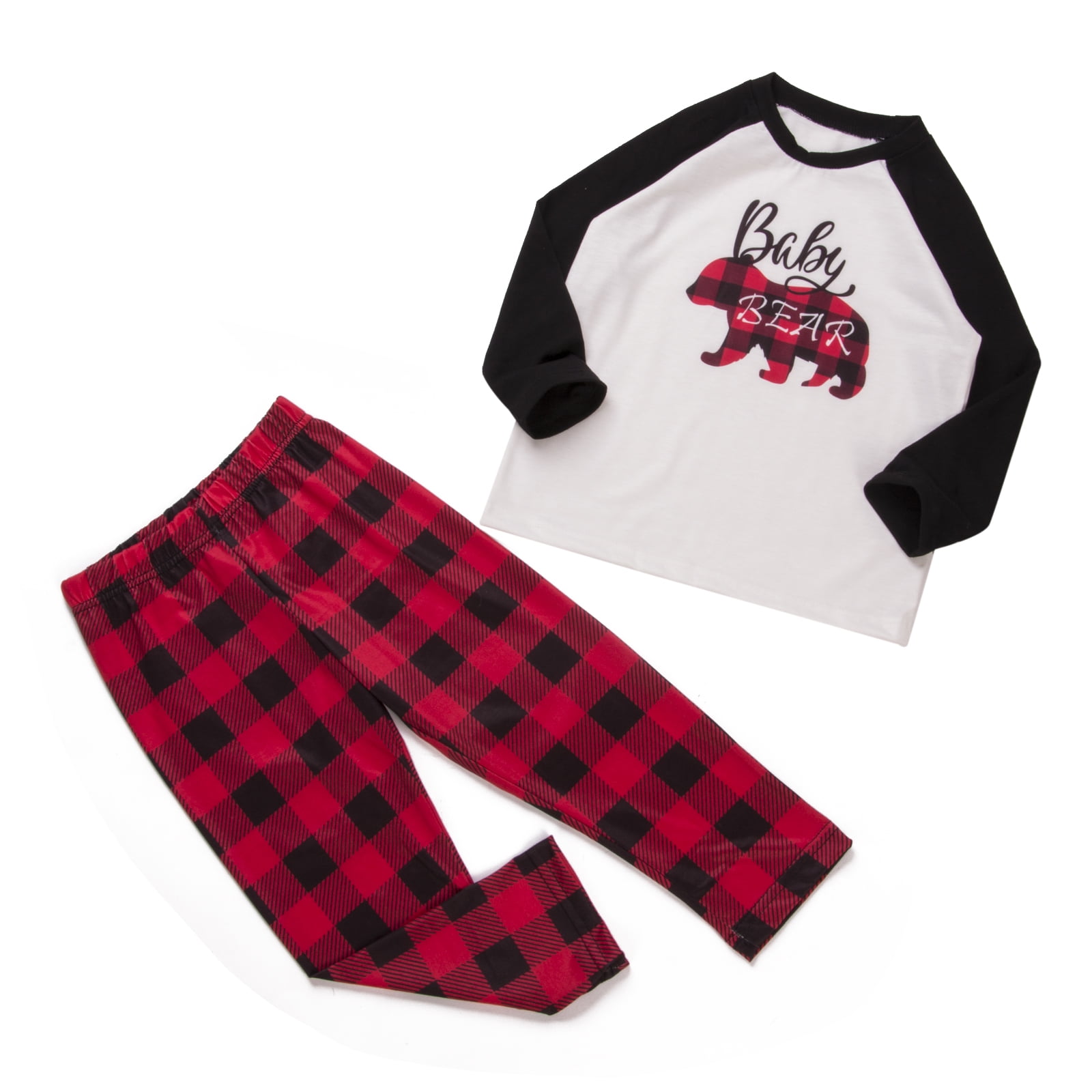 christmas matching pajamas papa mama baby bear letter print xmas plaid sleepwear fall outfits set walmart com
