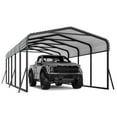 thumbnail image 2 of 12 x 24 FT Metal Carport Carports, Heavy Duty Garage Outdoor Galvanized Car Shelter with Enhanced Base for Car, Boats and Truck, 2 of 9