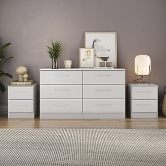 Kappesberg Linden 3-Piece Bedroom Set – 6-Drawer Dresser and Two 2