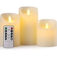 thumbnail image 1 of TEMOGU-Flameless Candles Battery Operated Pillar Real Wax Flickering Moving Wick Electric LED Candle Sets 4" 5" 6" Pack of 3 with Remote Control Cycling 24 Hours Timer, 1 of 4