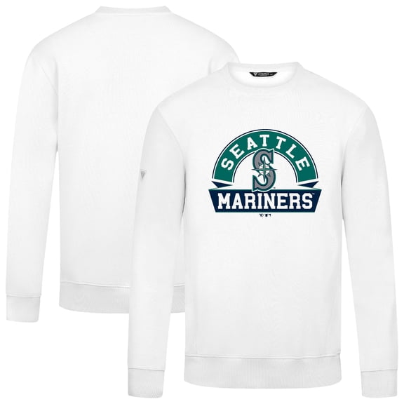 Men's Levelwear White Seattle Mariners Zane Banner Arch Sweatshirt