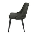 thumbnail image 3 of Glom 21 Inch Dining Chair Set of 2 Gray Upholstery Tufted Backrest - Saltoro Sherpi, 3 of 6