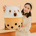 thumbnail image 3 of hirigin Stuffed Animal Plush Toy, Cute Puppy/Cat/Pig Bubble Tea Doll Soft Hugging Pillow for Kids Adults, 3 of 5