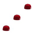 thumbnail image 1 of tamizeot Fashion Skullcap 3 Stripes Print Retro Sailor INS Style Bucket Docker Caps Brimless Solid Color Hat Bonnet Dancing Red 3Set, 1 of 6