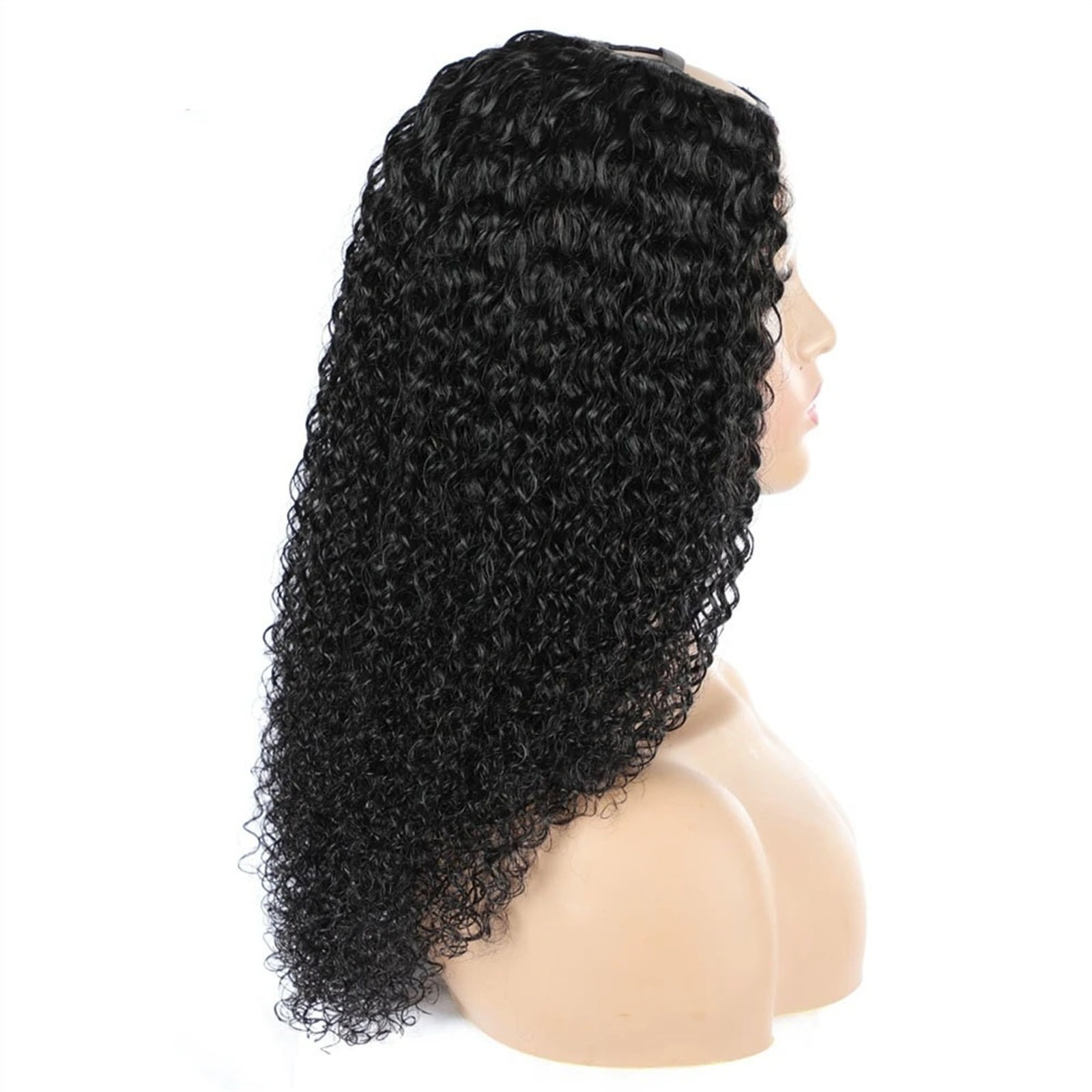 U Part Wig Kinky Curly Wigs for Black Women, 10-26 inch Human Hair U Shape Clip in Wigs Curly U Part Remy Human Hair Extension