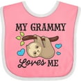 thumbnail image 3 of Inktastic My Grammy Loves Me with Sloth and Hearts Boys or Girls Baby Bib, 3 of 4