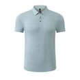 thumbnail image 2 of QIUOMBBP Muscle Polos Shirts for Men Summer Slim Fit Performance Quick Dry Athletic Tops Button Casual Collared Short Sleeve Ice Silk Tees Green L, 2 of 6