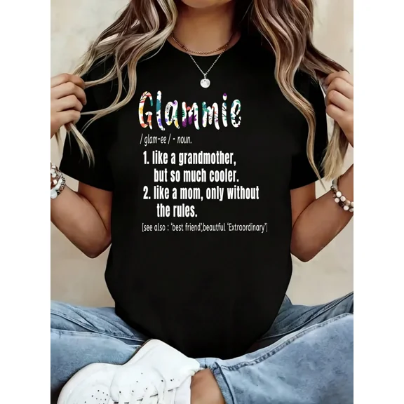 Glammie Definition Graphic Print Funny Grandmother Mom Gift Cotton Men's Women's Tee Shirt