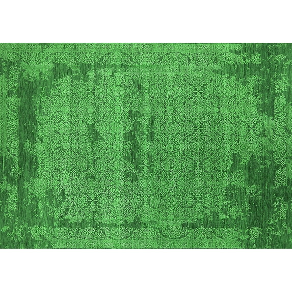Ahgly Company Indoor Rectangle Oriental Green Industrial Area Rugs, 4' x 6'