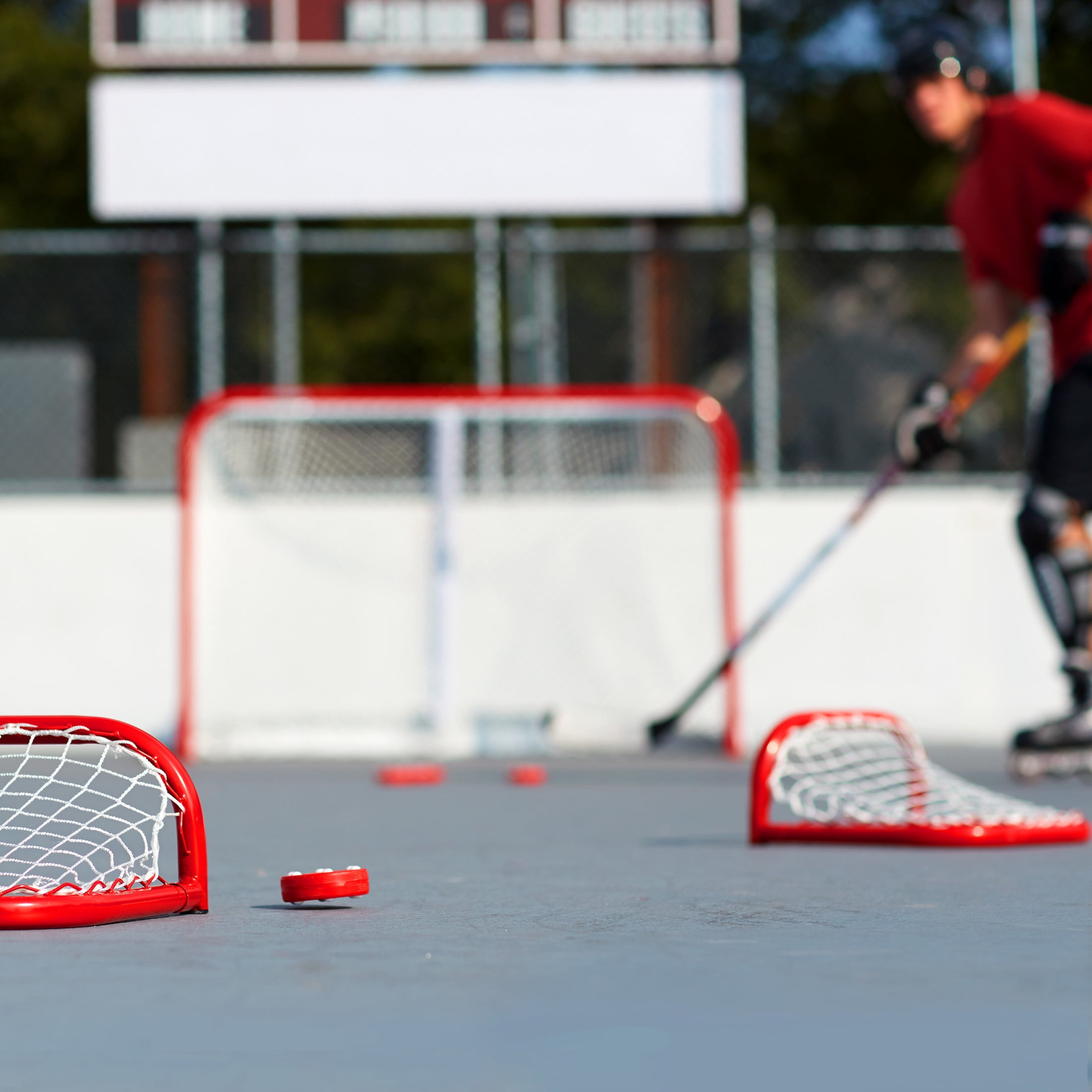 Franklin Sports NHL Street Roller Hockey Pucks - Pro Commander Outdoor Puck for Practice + Training - Red