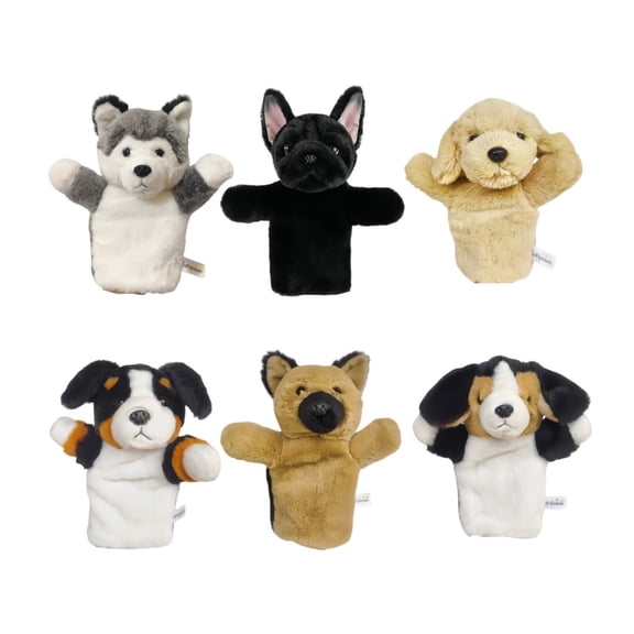 Lifelike Plush Dog Plush Hand Puppet Soft Animal Companion Character Play&Develop Toy for Show Theater