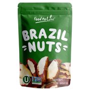 Dry Roasted Brazil Nuts with Himalayan Salt, 1 Pound  Kosher, Vegan  by Food to Live