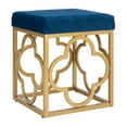 thumbnail image 2 of SAFAVIEH Fleur Geometric Glam Square Ottoman, Navy, 2 of 8