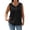 Black, variant on Gsakboxl Summer Tops for Women Women's Bubble Wrinkled Textured Fabric V Neck Tank Top Button Decor Loose Sleeveless Casual Vest L