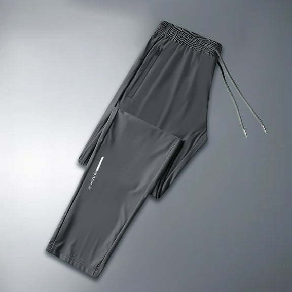 AKGEAMN Women's Unise Quick Drying Breathable Loose Zipper Pockets Active Pants, Gray L-8XL