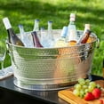 thumbnail image 7 of Sol Living Beverage Tub Large Ice Bucket with Handles Single Wall Stainless Steel Ice Bucket and Cooler for Wine, Drinks, Bar, Party, and Gift Beverage Cooler for Indoor and Outdoor Parties, 7 of 7