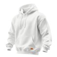 thumbnail image 2 of Men's Basic Baggy Hoodie, Long Sleeve Drawstring Hooded Sweatshirt, Fall Solid Color Casual Loose Fit Pullover with Pocket White 3XL, 2 of 6