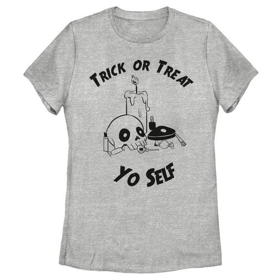 Women's Lost Gods Halloween Trick Or Treat Yourself  Graphic Tee Athletic Heather Small