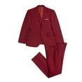 thumbnail image 2 of Visaccy Men’s Slim Fit Suit One Button 3-Piece Blazer Dress Business Wedding Party Wine Jacket Vest & Pant, 2 of 4