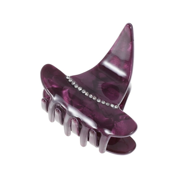 Unique Bargains 1 Pc Claw Clip Halloween Witch Hat Hair Clip for Women Purple