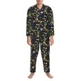 thumbnail image 3 of Naloa Snake And Flower Men’s Pajamas Set - Long Sleeve Button Down Sleep Shirt and Pajama Bottoms Sleepwear Set-Large, 3 of 7
