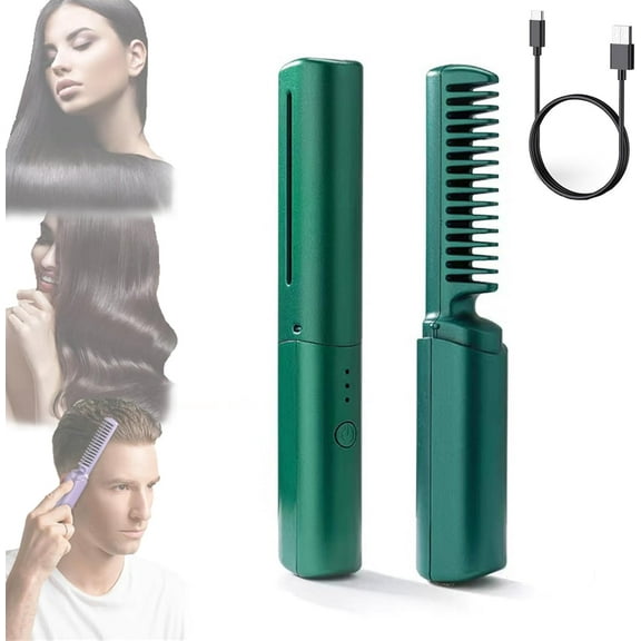 2025 Latest Hairdressing Comb, Latest Hairdressing Comb, 3 Temperature Adjustments Flat Iron, Travel Size Electric Flat Iron, Styling Combs, Rechargeable Mini Hair Straightener (Purple)