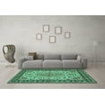 thumbnail image 3 of Ahgly Company Machine Washable Indoor Square Persian Turquoise Blue Traditional Area Rugs, 5' Square, 3 of 4
