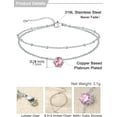 thumbnail image 4 of Silver Ankle Bracelet for Women, Waterproof Layered Ankle Round Gem Birthstone Anklets, Summer Beach Foot Jewelry, Adjustable 8.5"-10.5", 4 of 14