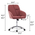 thumbnail image 3 of Wide Backrest & Cushion Gold Base Enhanced Stability Velvet Office Chair Home/Office Furniture, 3 of 9