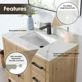 thumbnail image 5 of Laurel 36" Wood Vanity in Weathered Fir Calacatta White Quartz Top with Mirror, 5 of 13