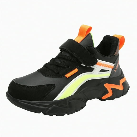 NIEWTR Unisex-Child Sneakers Toddler Boys Girls Running Leather Sneakers Breathable Mesh Athletic Shoes Walking Shoes Running Athletie Sneakers (Black,4)