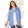 thumbnail image 3 of Woman Within Plus Size 2-Piece Embroidered Poplin Tunic And Tee Set, 3 of 6