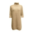 thumbnail image 4 of IROINNID Womens Sweater Turtleneck Pullover Sweater Solid Color Loose Mid-Length Long Sleeve Sweatshirts Tops Sweater, 4 of 6