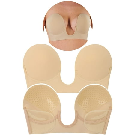 ToBeinStyle Women s Backless Strapless Self Adhesive V-Bra - Beige - B
